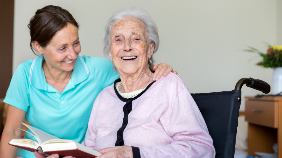 Photo of adult woman and elderly woman